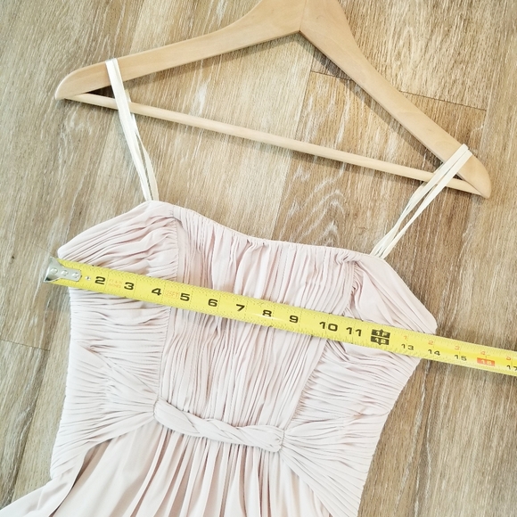 BCBG MAXAZRIA Eve Strapless Pleated Braided Flowy Mini Formal Dress Blush Lined - Picture 8 of 16